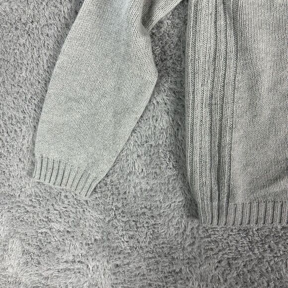 Woolrich Women's Cozy Ribbed Cable Knit Sweater M Grey Light Blue Wool Cashmere - Picture 3 of 16